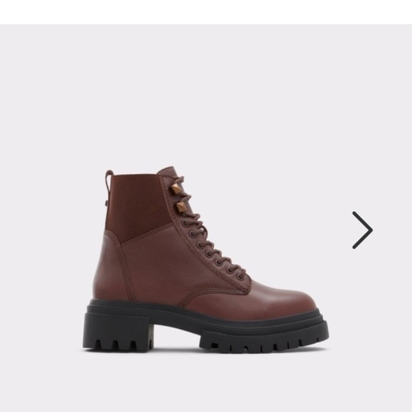 Aldo  Burgundy Combat Boots - Picture 2 of 12